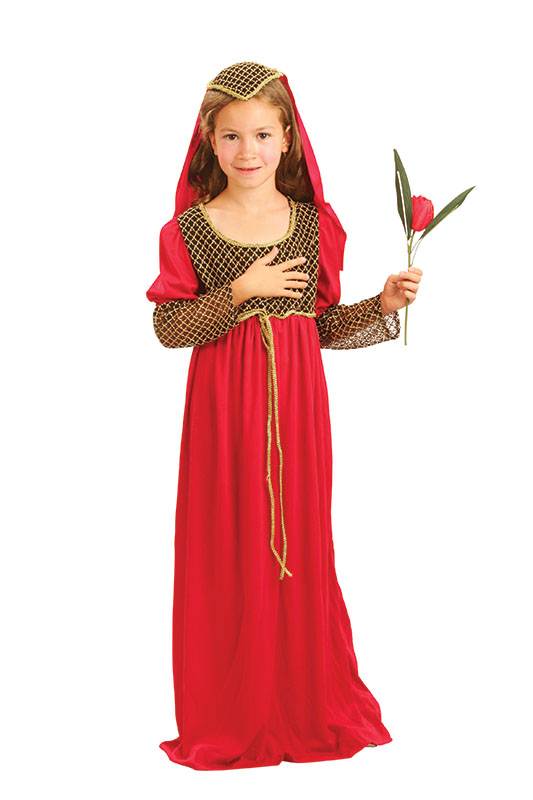 Girls Juliet Fancy Dress Medieval Book Character Costume