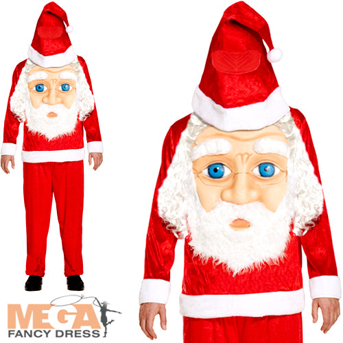 Santa with Jumbo Face Mens Costume