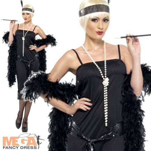 Ladies Fever Flapper Fancy Dress 1920s Charleston Costume