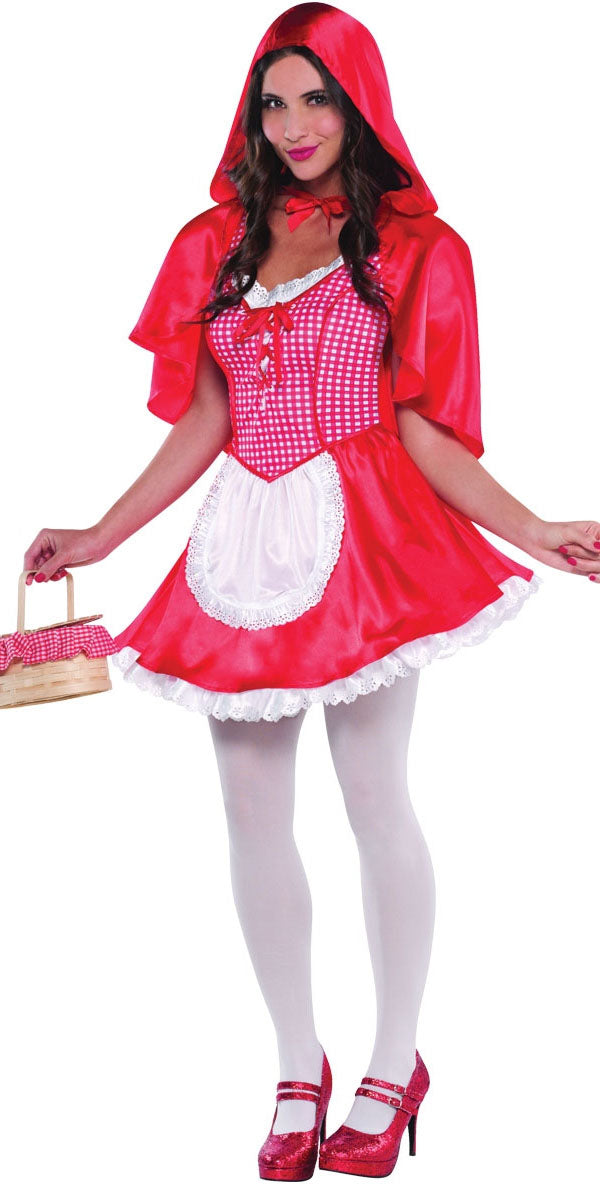 Ladies Red Riding Hood Fairy Tale Fancy Dress Costume