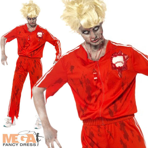 Ladies Halloween Zombie Sports Teacher Fancy Dress Costume