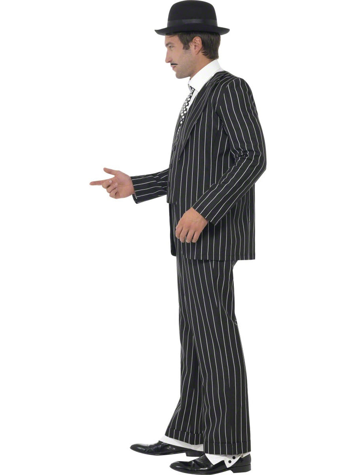 Mens Vintage 1920s Gangster Boss Mafia Suit Costume