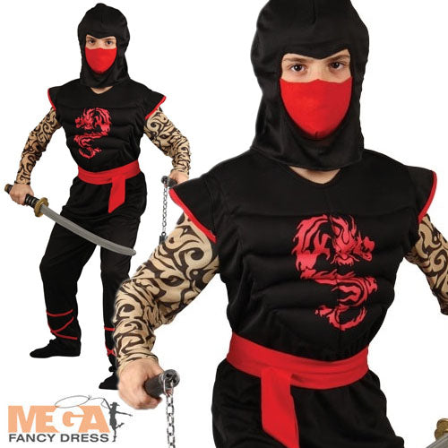 Boys Deluxe Muscle Chest Ninja Warrior Costume