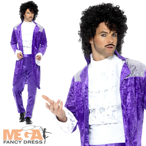 Retro 80s Purple Rockstar Musician Costume