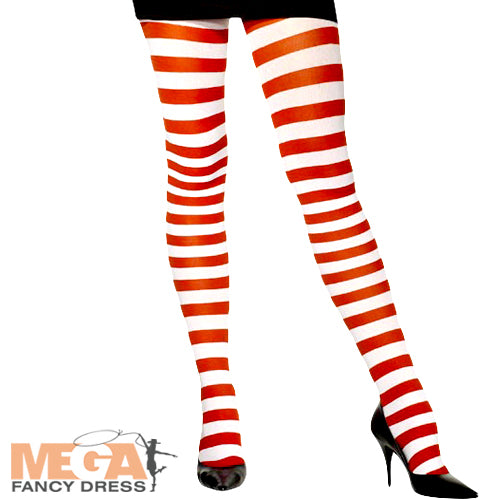 Red and White Striped Tights