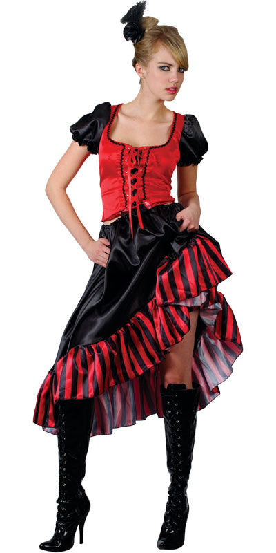 Red Can Can Saloon Girl Cabaret Costume
