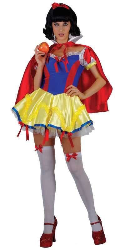 Ladies Snow Princess Fairy Tale Snow White Fancy Dress Costume