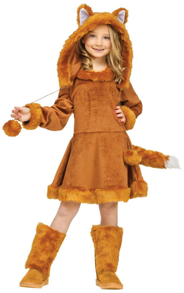 Girls Sweet Fox Animal World Book Day Character Costume