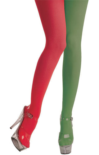 Red & Green Elf Tights Costume Accessory