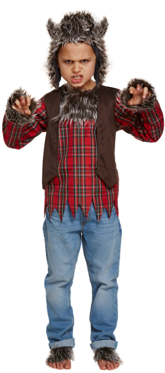 Boys Werewolf Halloween Scary Animal Fancy Dress Costume