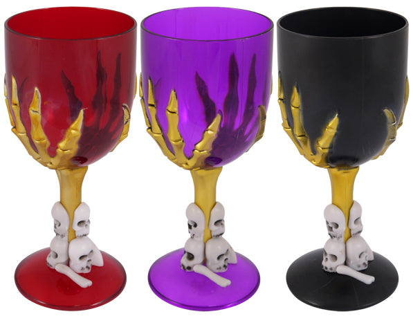 Ladies Spooky Skeleton Hand Halloween Party Prop Goblet Accessory