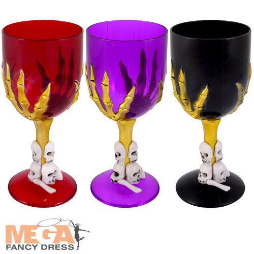 Ladies Spooky Skeleton Hand Halloween Party Prop Goblet Accessory