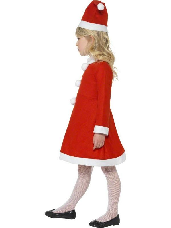 Girls Little Miss Santa Fancy Dress Father Christmas Costume
