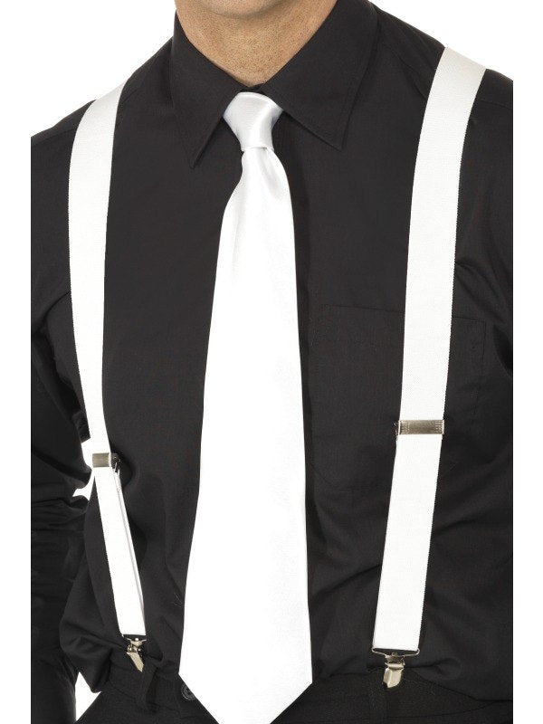 White Gangster 20s Braces Costume