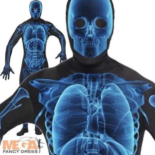 X Ray Skeleton Second Skin Costume Horror Fancy Dress