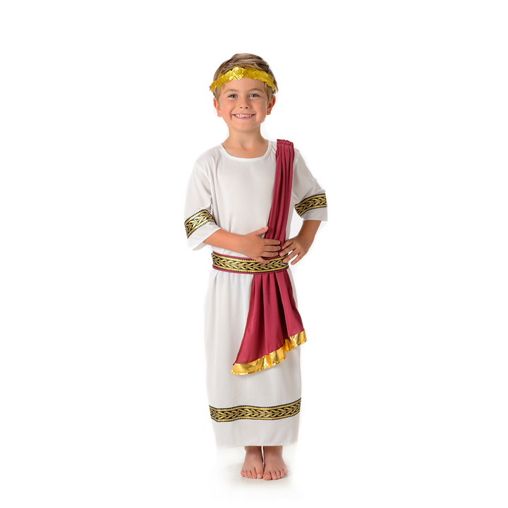 Imperial Roman Emperor Boys Fancy Dress Historical Costume