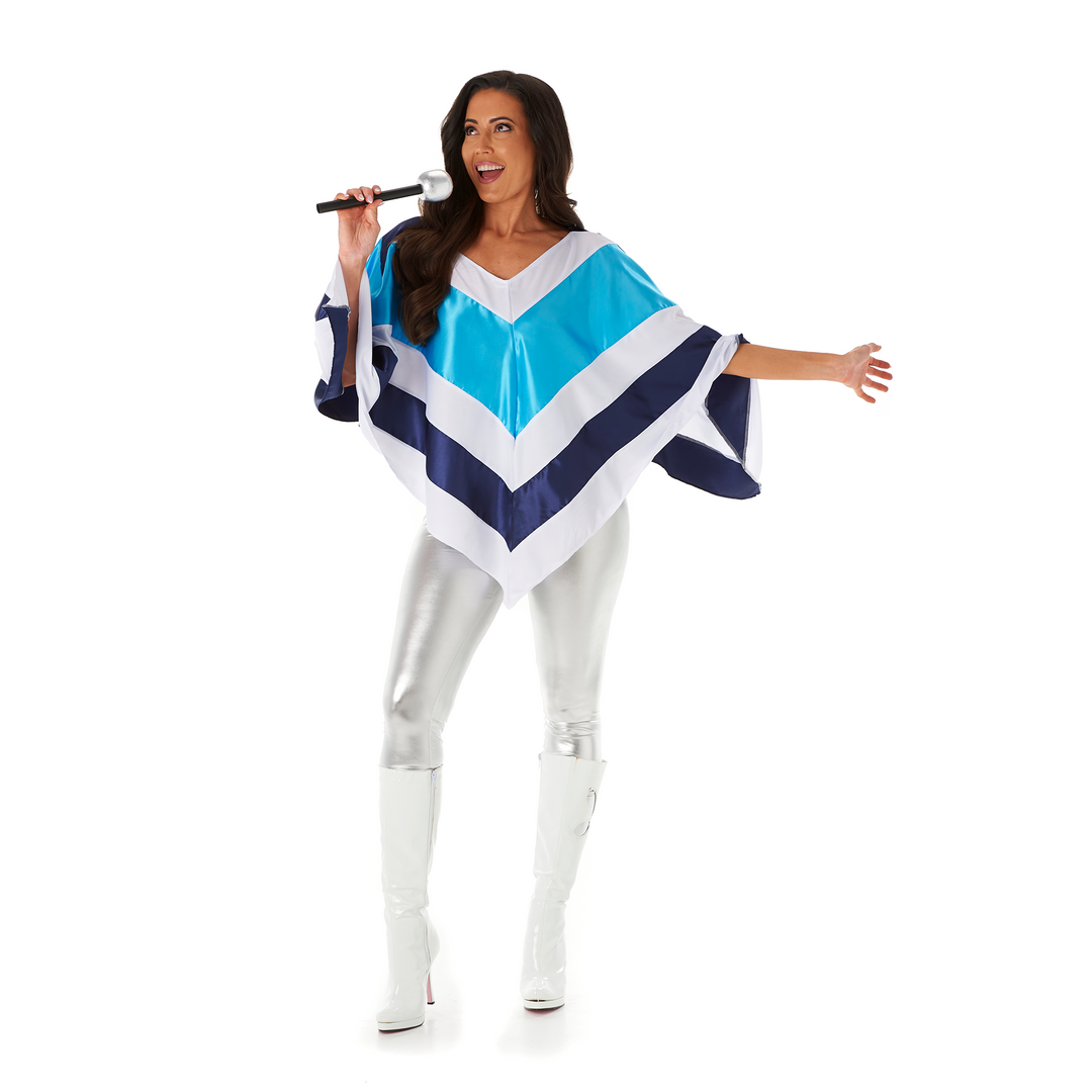 Ladies Disco Poncho 1970s Fancy Dress Costume