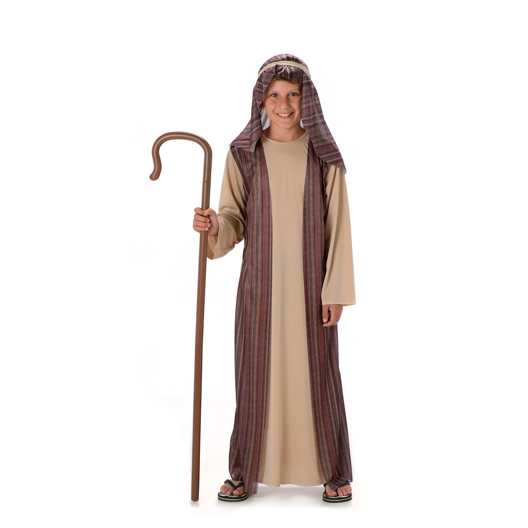Boys Brown Shepherd Kids Nativity Fancy Dress Costume