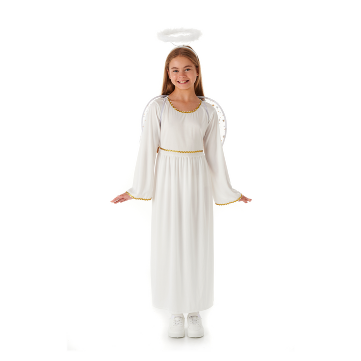 Girls Heavenly Angel Nativity Fancy Dress Kids Christmas Costume