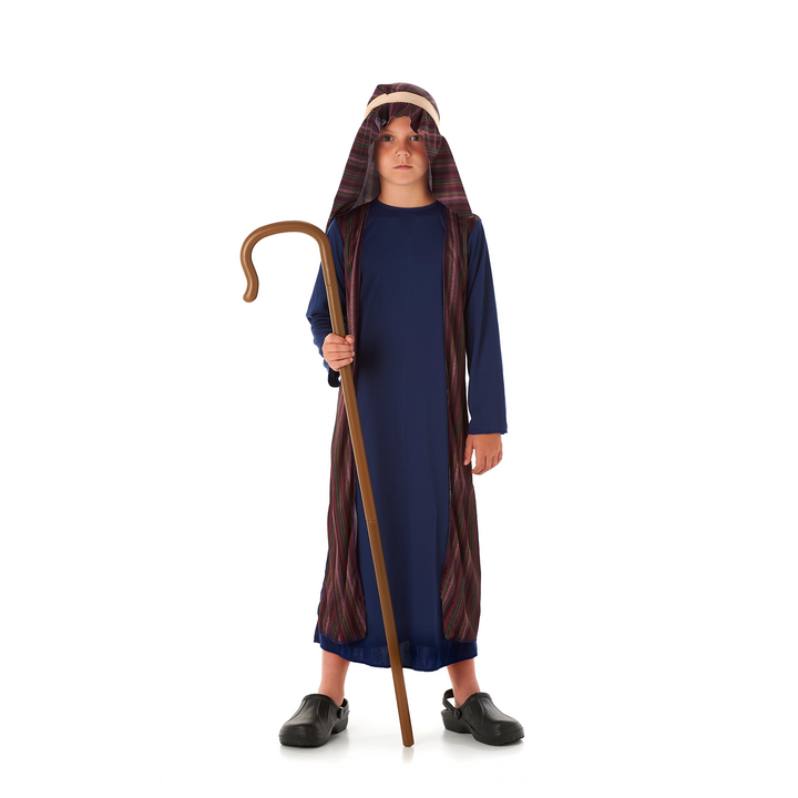 Boys Blue Shepherd Kids Nativity Fancy Dress Costume