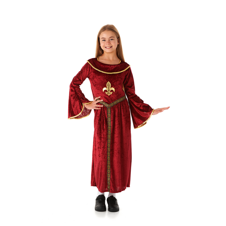 Red Tudor Girl Kids Historical Book Day Fancy Dress Costume