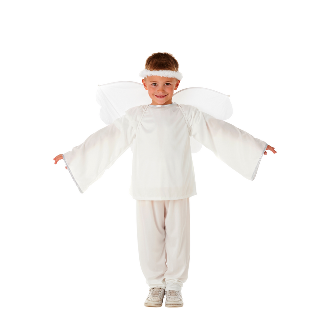 Boys Shining Angel Kids Nativity Fancy Dress Christmas Costume