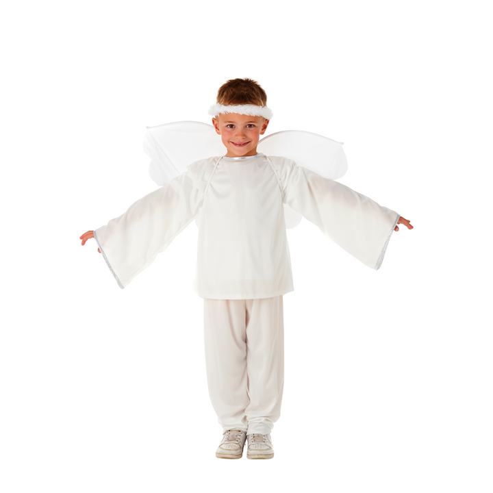 Boys Shining Angel Kids Nativity Fancy Dress Christmas Costume