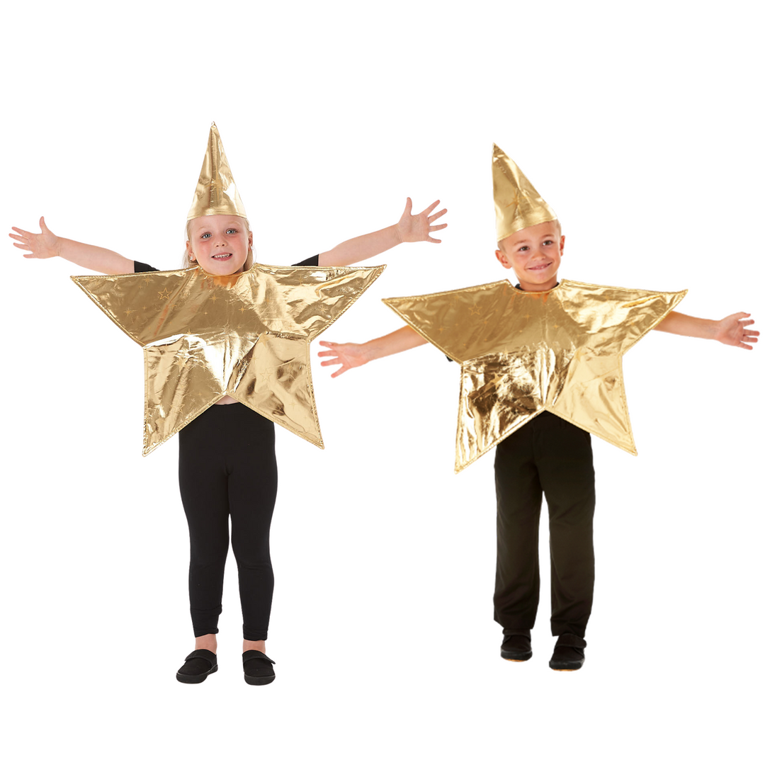 Kids Deluxe Gold Star Nativity Fancy Dress Costume (3-6 Years)