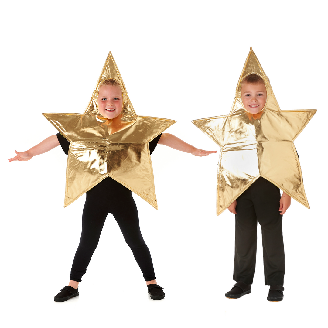 Kids Gold Star Nativity Fancy Dress Christmas Costume (4-7 Years)