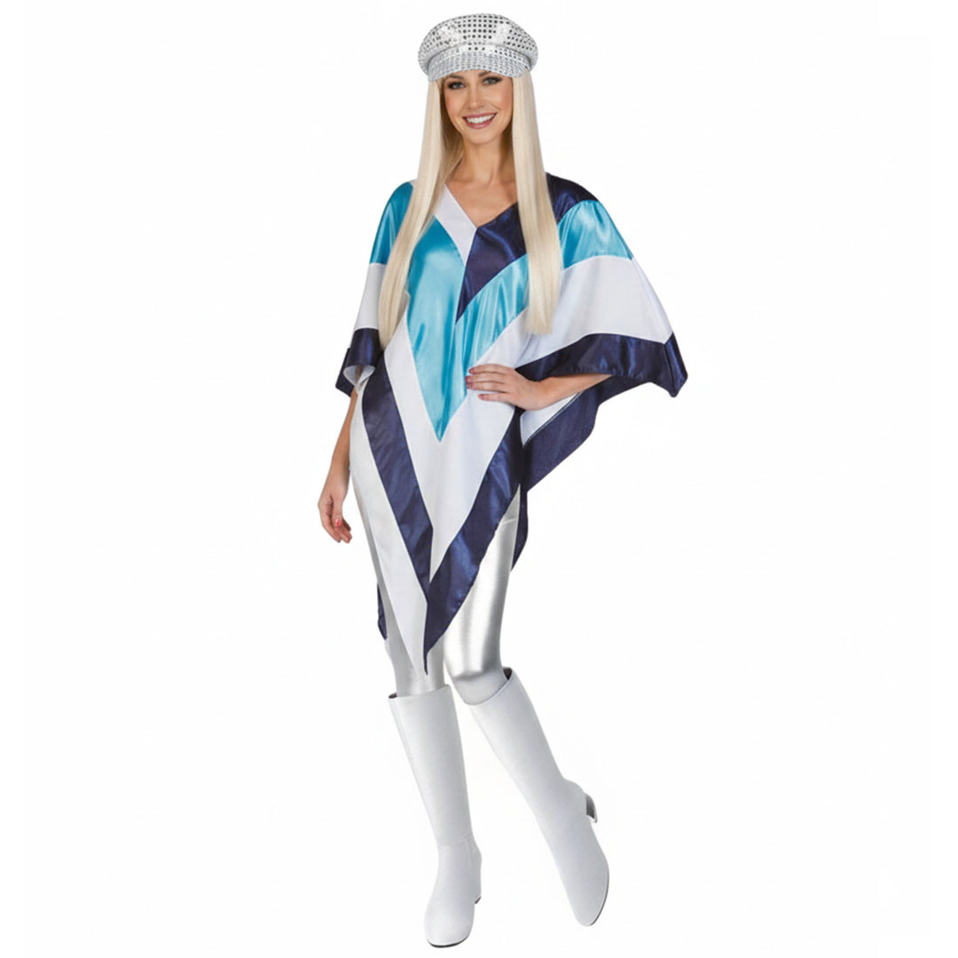 Ladies Disco Poncho 1970s Fancy Dress Costume