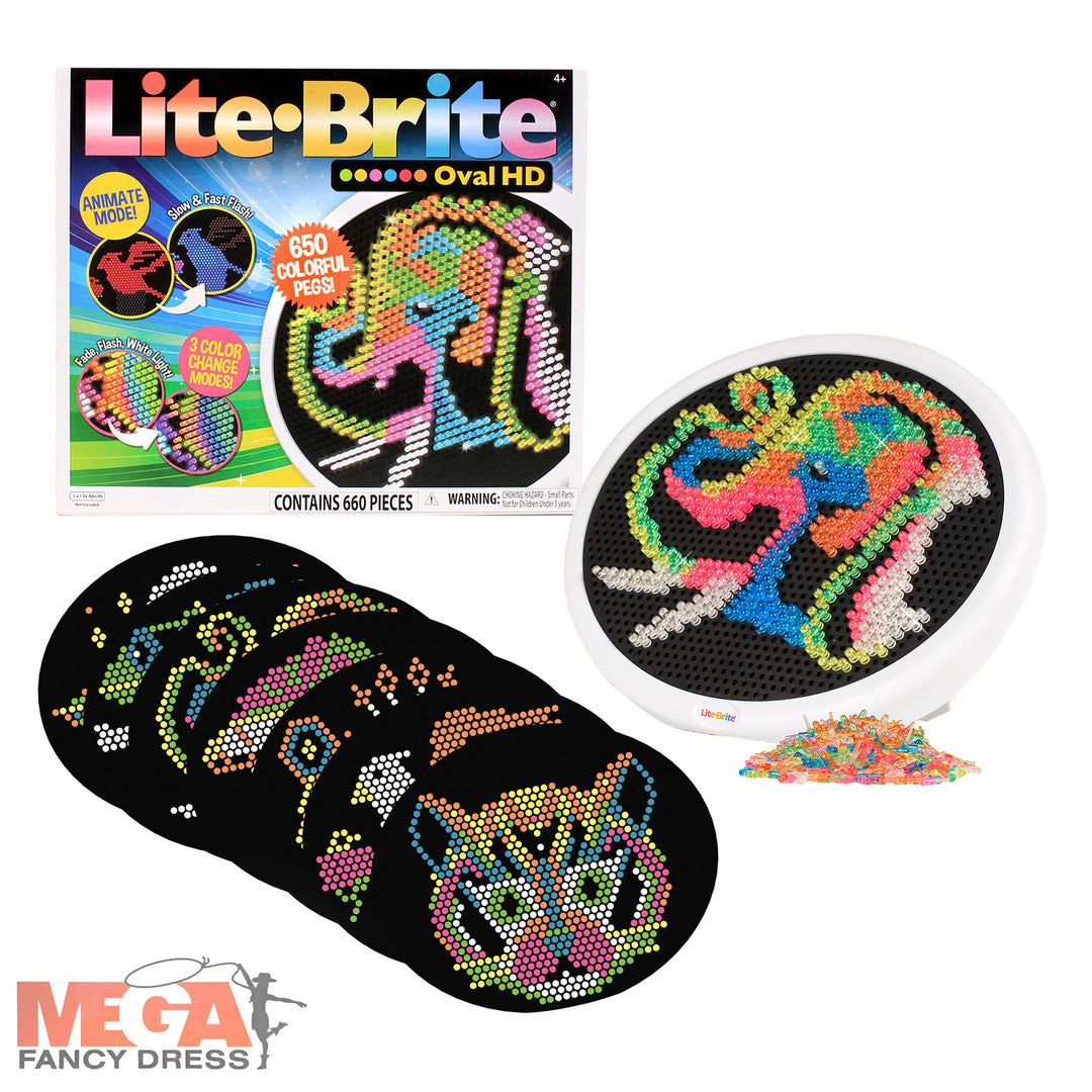Lite Brite Oval HD Light Peg Game Kids Educational Toy Fun Light Up Games 660 Pc