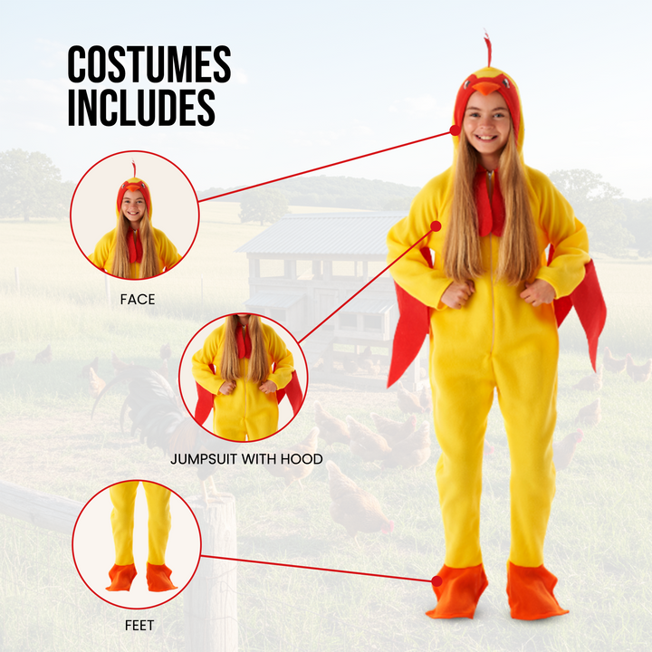 Kids Chicken Boys Girls Animal Fancy Dress Costume