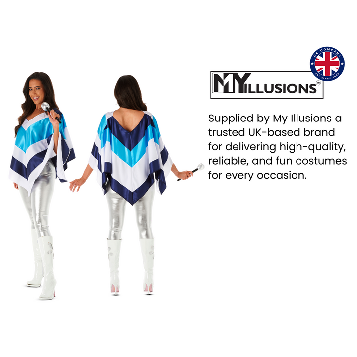 Ladies Disco Poncho 1970s Fancy Dress Costume