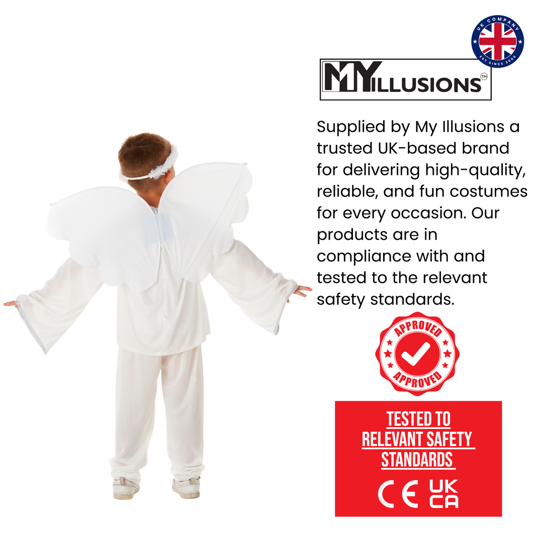 Boys Shining Angel Kids Nativity Fancy Dress Christmas Costume