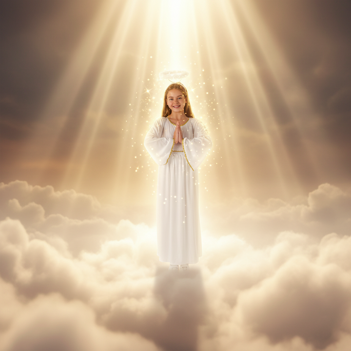 Girls Heavenly Angel Nativity Fancy Dress Kids Christmas Costume