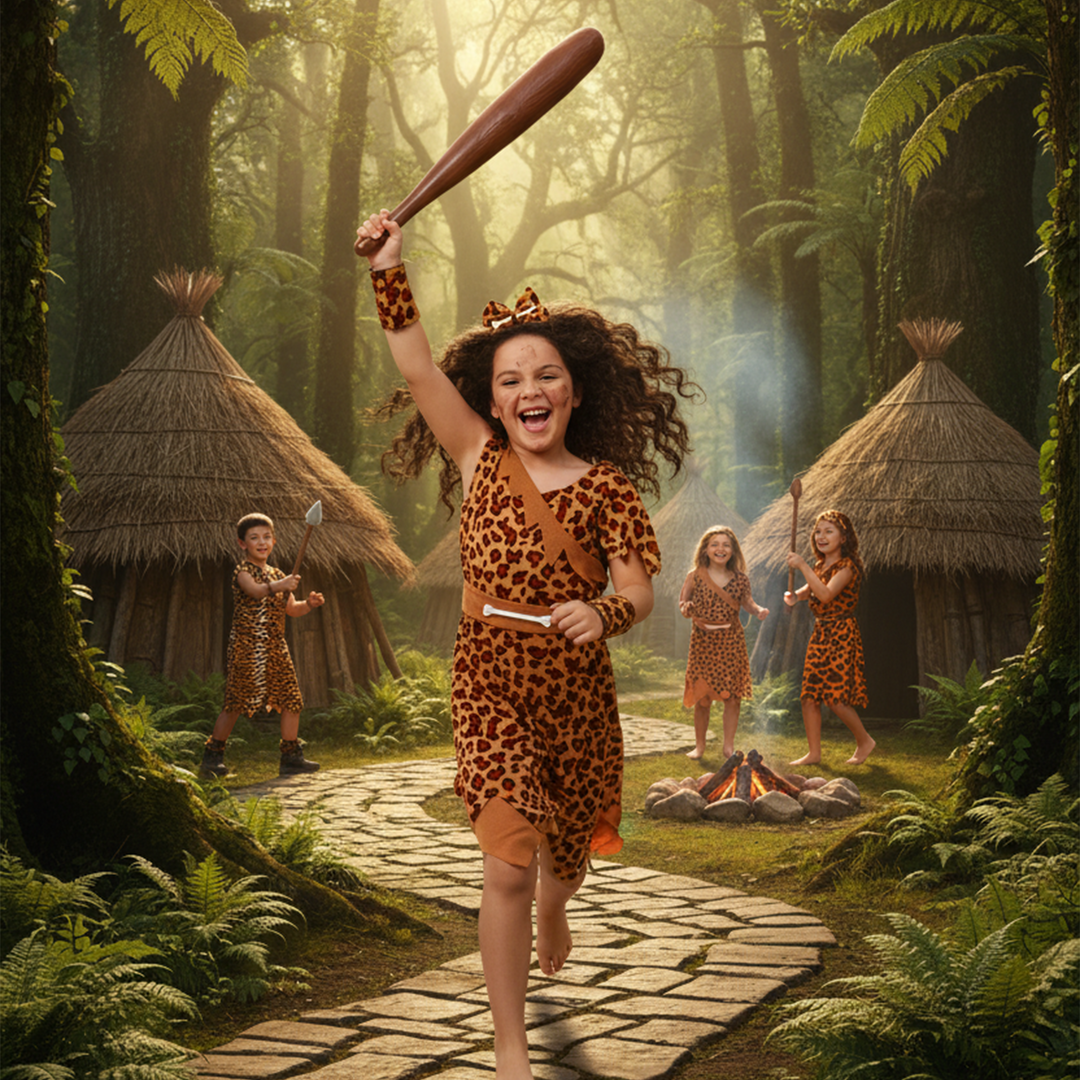 Kids Cave Girl Prehistoric Fancy Dress Costume