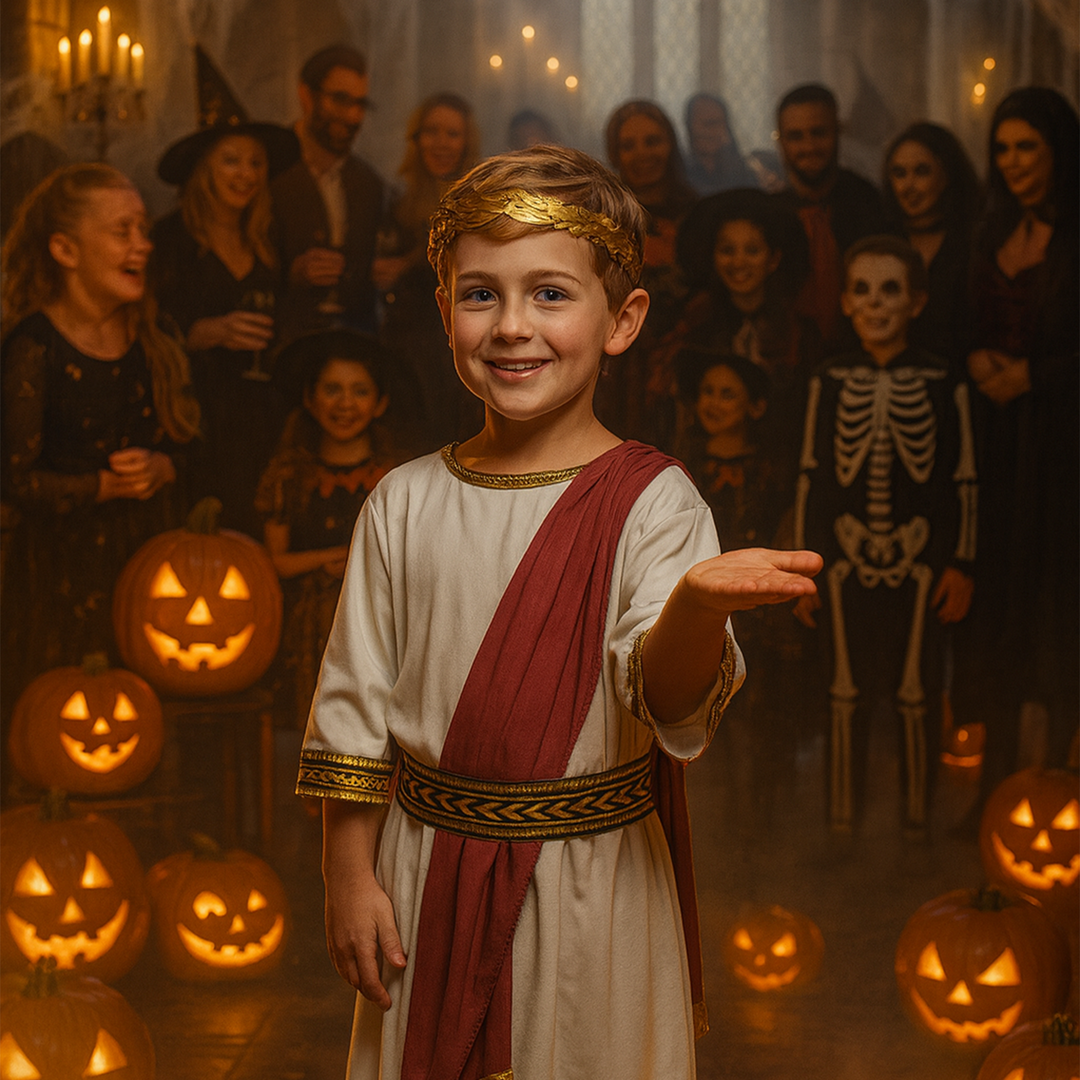 Imperial Roman Emperor Boys Fancy Dress Historical Costume