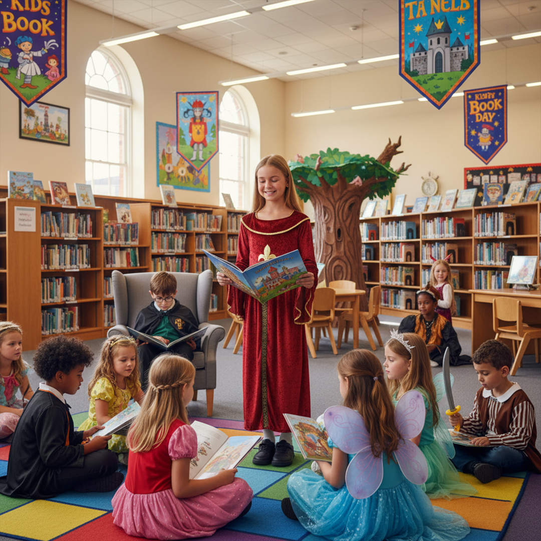 Red Tudor Girl Kids Historical Book Day Fancy Dress Costume