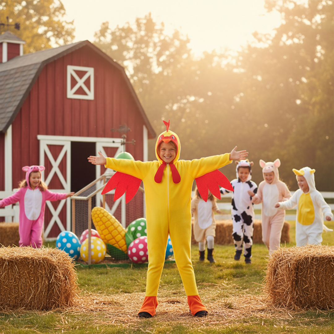 Kids Chicken Boys Girls Animal Fancy Dress Costume