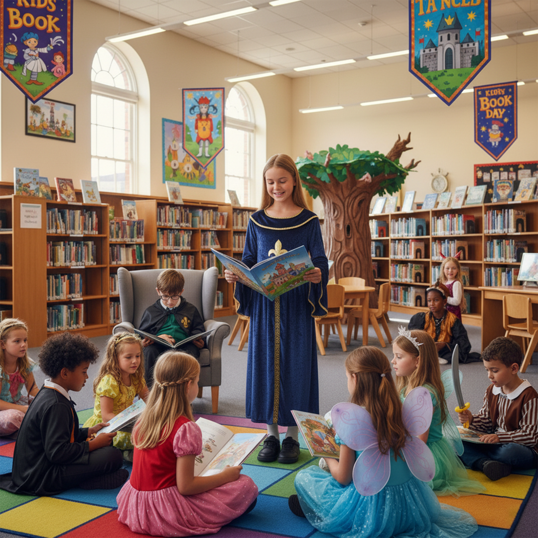 Blue Tudor Girl Kids Historical Book Day Fancy Dress Costume