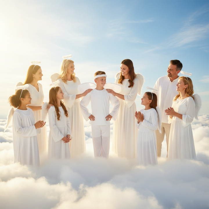 Boys Shining Angel Kids Nativity Fancy Dress Christmas Costume