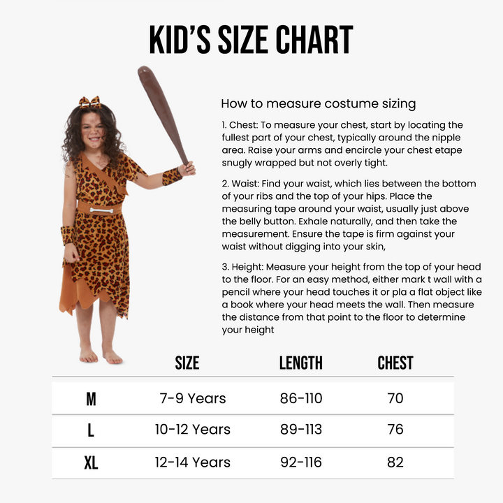 Kids Cave Girl Prehistoric Fancy Dress Costume