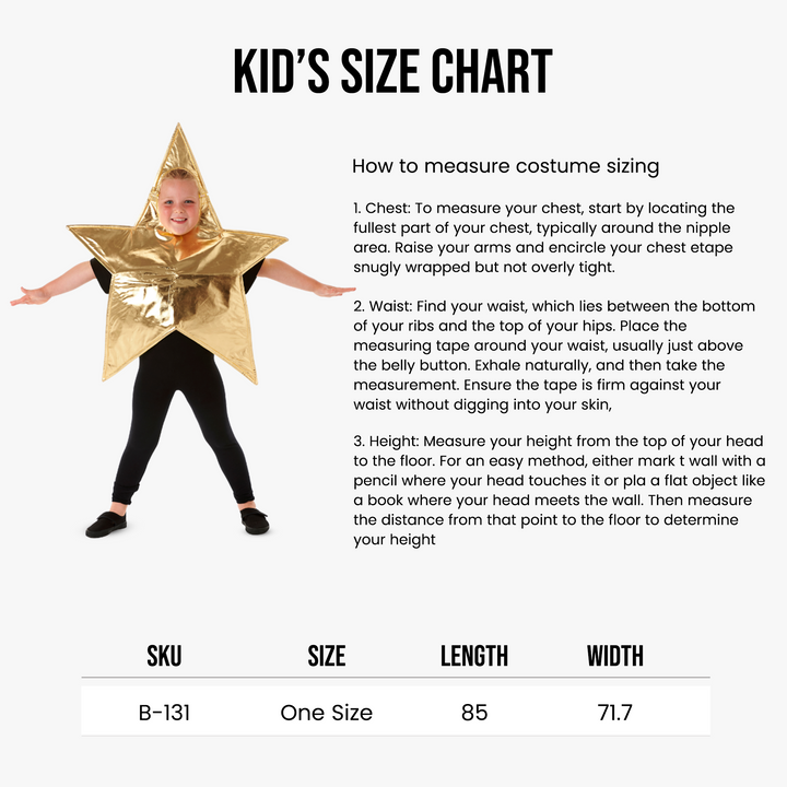 Kids Gold Star Nativity Fancy Dress Christmas Costume (4-7 Years)