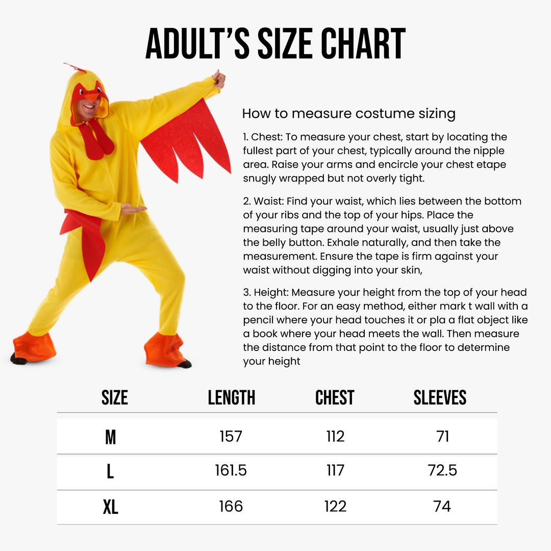 Adults Chicken Funny Halloween Unisex Costume for Men and Women