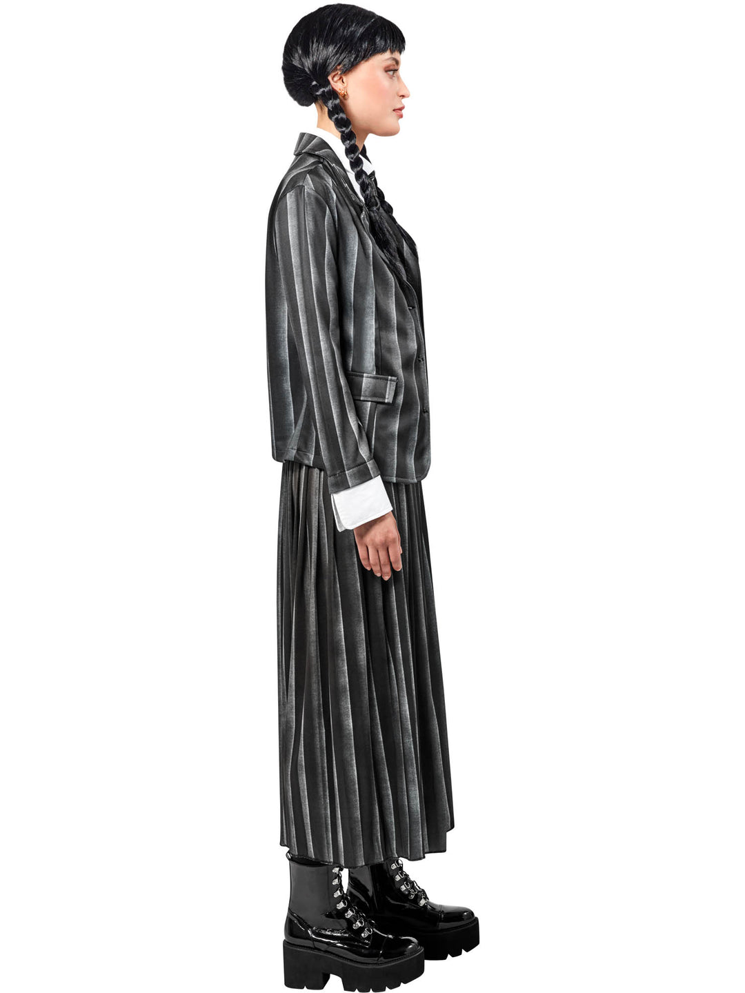 Ladies Wednesday Addams School Halloween Fancy Dress Costume