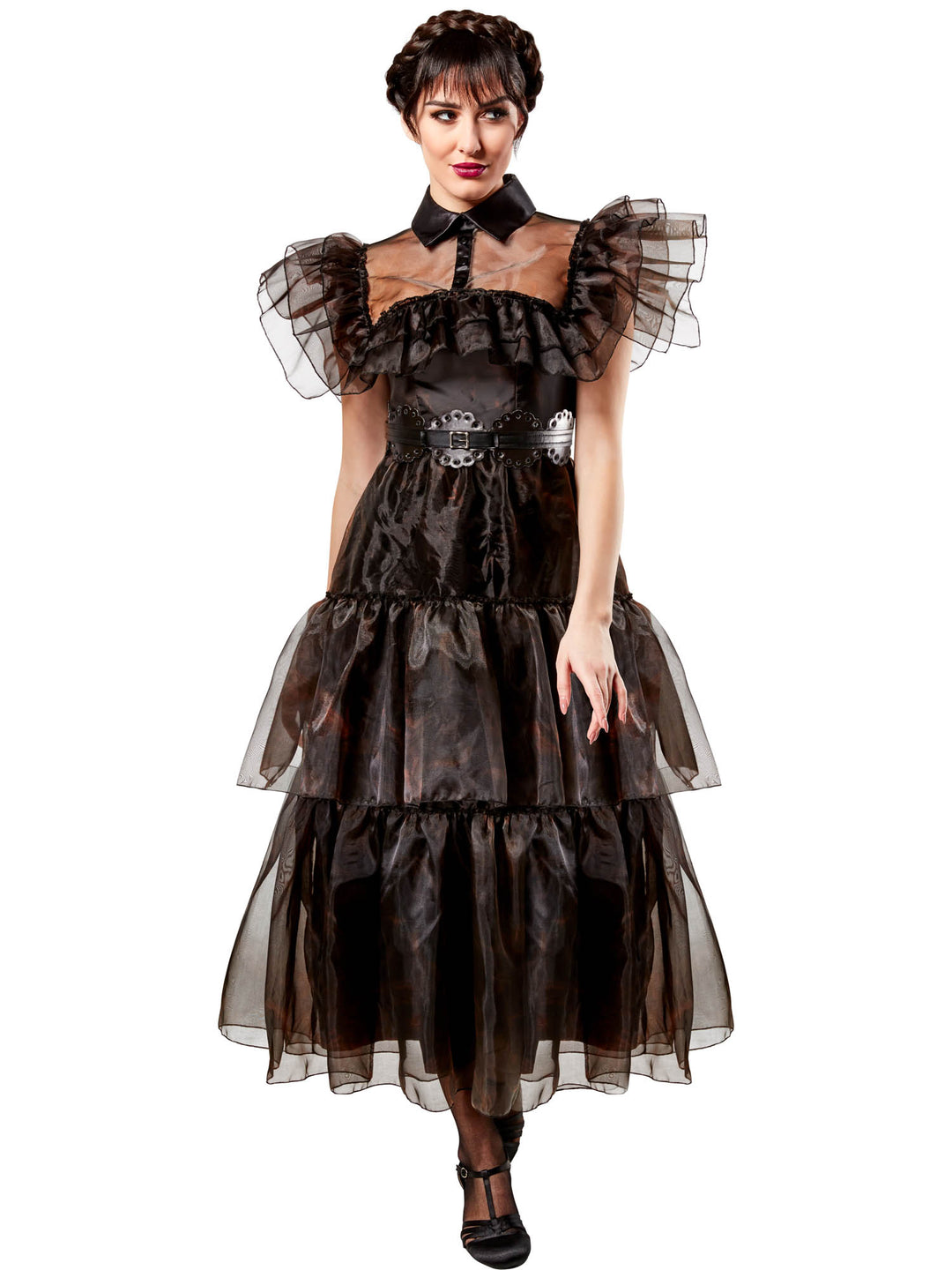 Ladies Wednesday Addams Prom Halloween Fancy Dress Costume