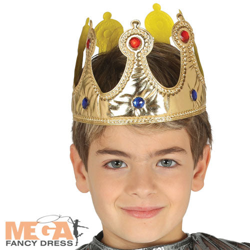 Kids King Crown Royal Christmas Fancy Dress Costume Accessory