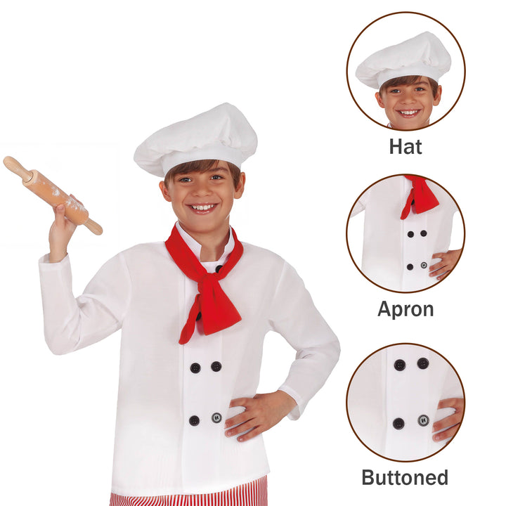 Kids Chef Boys Kitchen Role Play Fancy Dress Costume