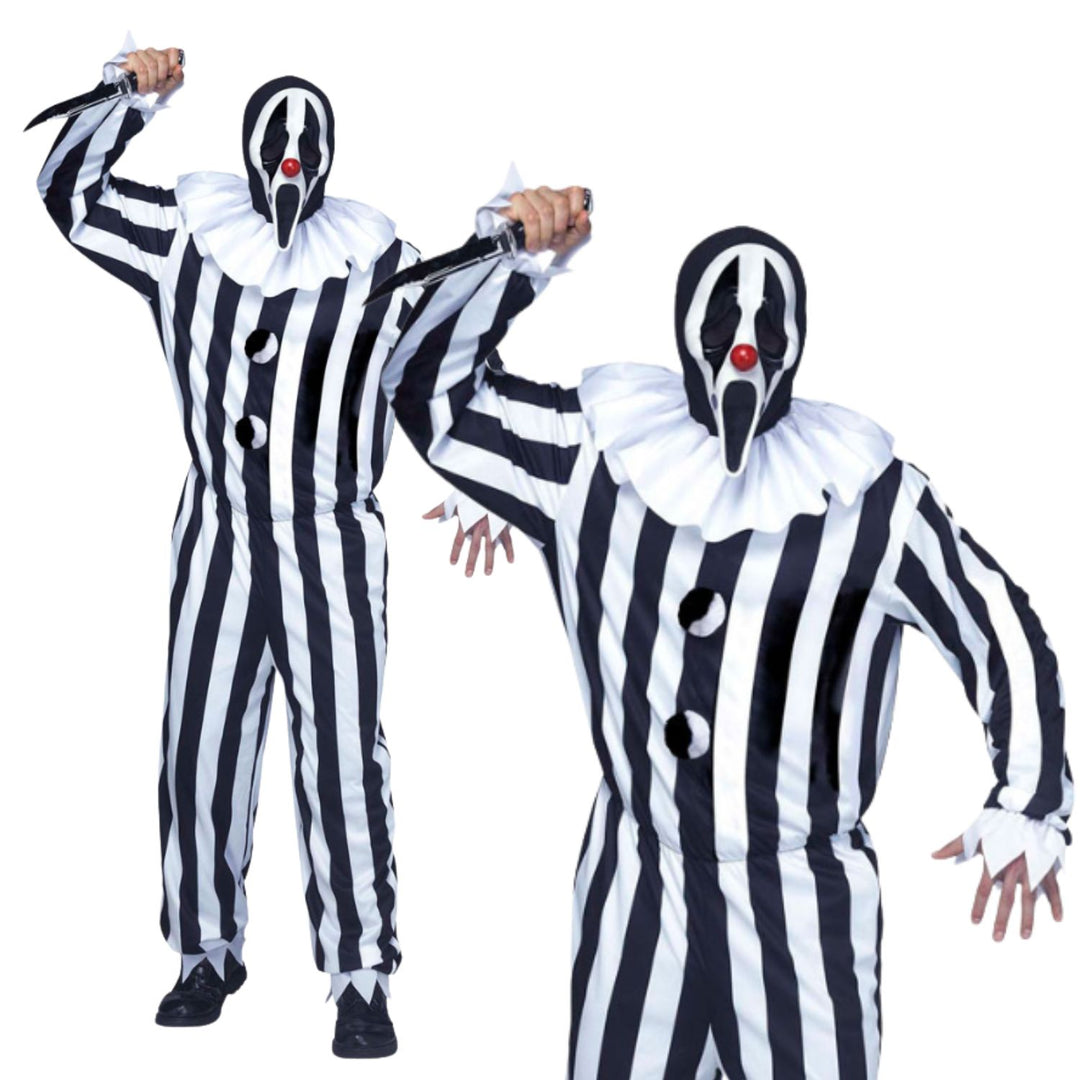 Mens GhostFace Scream Clown Halloween Costume