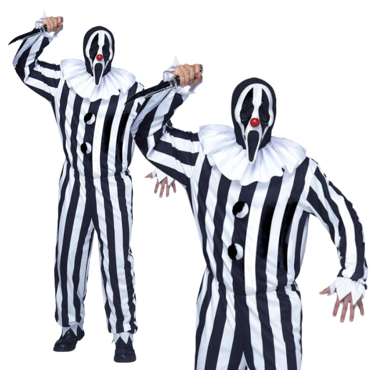 Mens GhostFace Scream Clown Halloween Costume